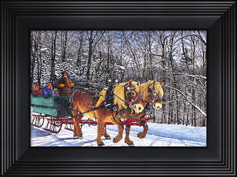 Framed Sleigh Ride At Chestnut Ridge, Orchard Park, Ny Print