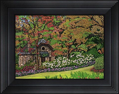 Framed Stone Cottage, Canada Print
