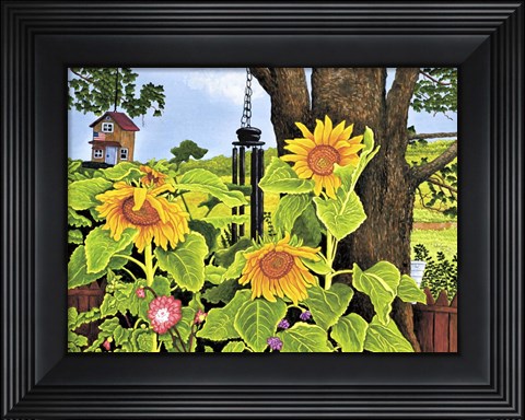 Framed Sunflower Trio Print