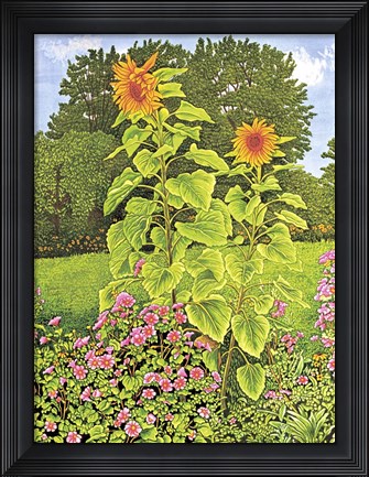 Framed Tulips At The Pump, Nunda Ny Print