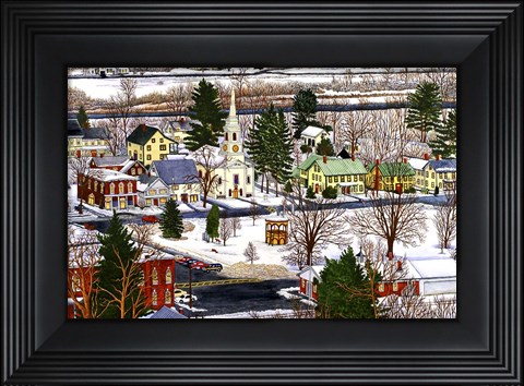 Framed Village Square Vermont Print