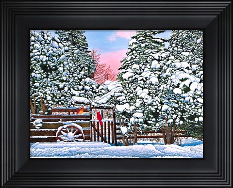 Framed Wagon Wheel Print