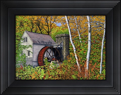 Framed Waterwheel, E Dorset Vt Print