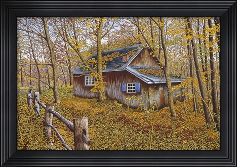 Framed Cabin In The Woods Print