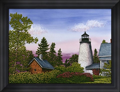 Framed Dice Head Lighthouse Print