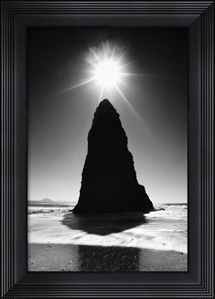 Framed Rock Pillar Sun Print