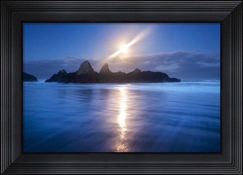 Framed Seal Rock Vert Moon Streak Print