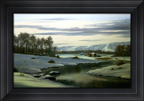 Framed Green Fields Print