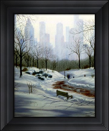 Framed Winter in the Park Print