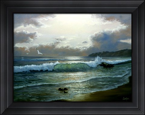 Framed Beach Twilight Print