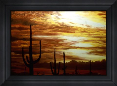 Framed Cactus Sunset Print