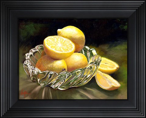 Framed Lemon In Glass Print