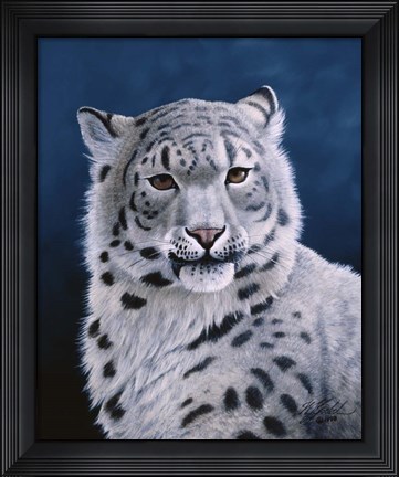 Framed Young Snow Leopard Print