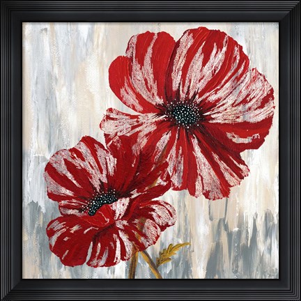 Framed Red Poppies II Print