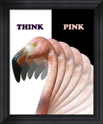 Framed Think Pink Flamingo Print