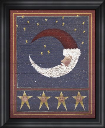 Framed 3 Half Moon Santa Print