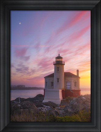 Framed Lighthouse Moon Print