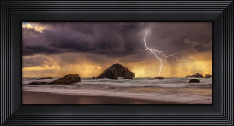 Framed Storm At Face Rock1 Print