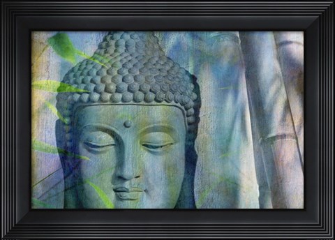 Framed Budha with Bamboo Print