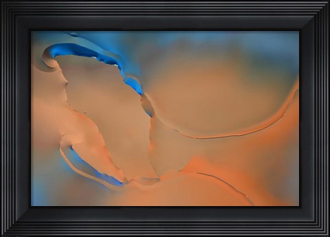 Framed Blue and Orange Flow Print