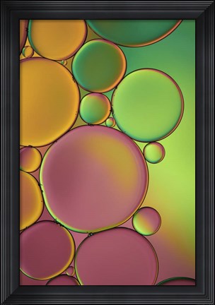 Framed Green and Orange Drops Print