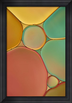 Framed Red Yellow and Green Drops Print