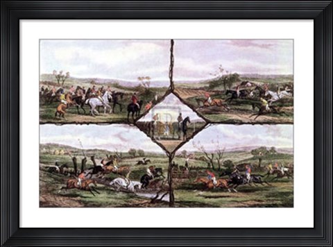 Framed Steeple Chase Incidents (5 Up) Print