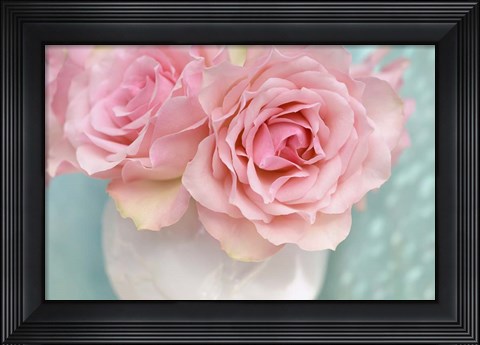 Framed Pink Rose Bouquet Print