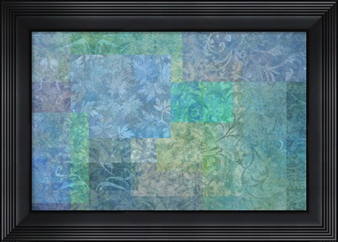 Framed Stylish Patterns Sea Blue Print