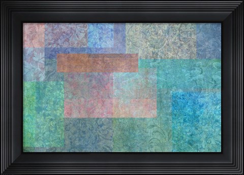 Framed Stylish Patterns Turquoise Print
