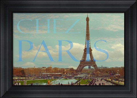 Framed Chez Paris with Eiffel Tower Print