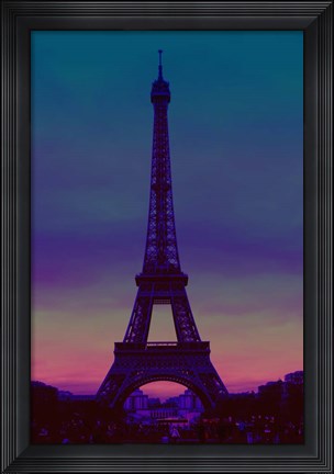 Framed Eiffel Tower by Night Print