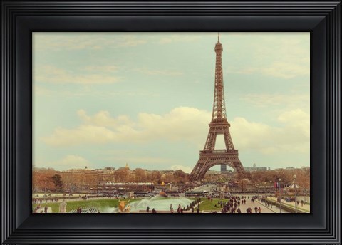 Framed Eiffel Tower with Jardin du Trocadero Print