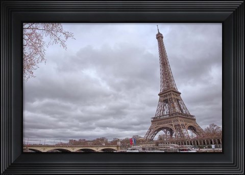 Framed Eiffel Tower, Seine and Pont d&#39;Iena Print