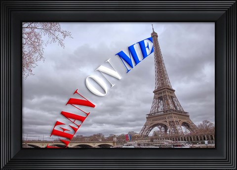 Framed Lean On Me - Eiffel Tower Print