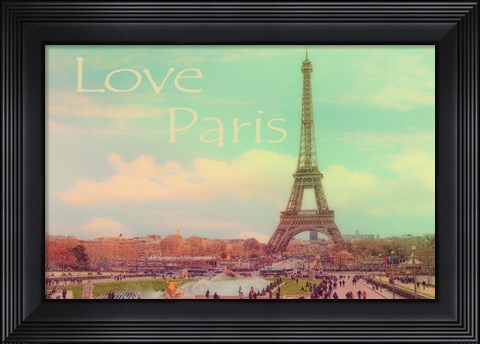Framed Love Paris Eiffel Tower Print