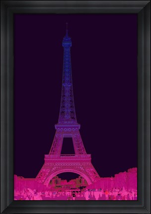 Framed Magenta Eiffel Tower Print