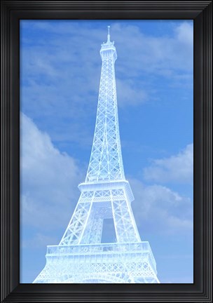 Framed White Eiffel Tower Print