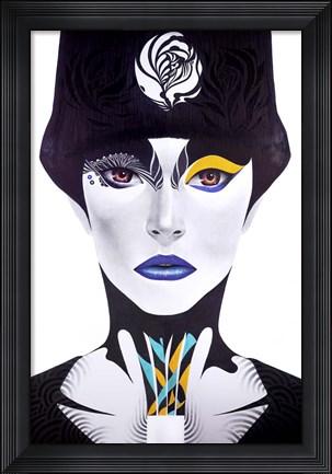 Framed Blue Lip Print