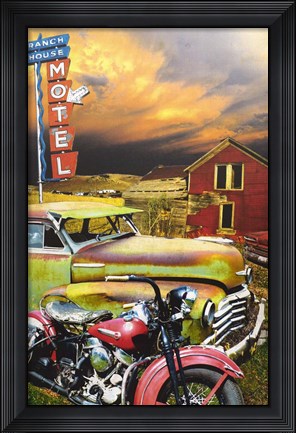 Framed Ranch House Motel Print