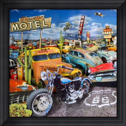 Framed Blue Highway 1 Print