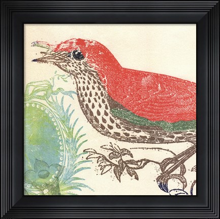 Framed Red Bird Print