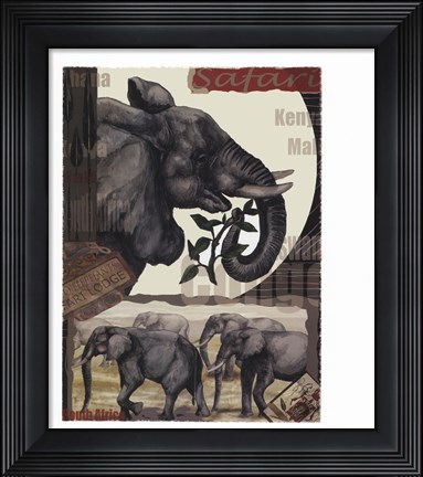 Framed Elephant Safari Print