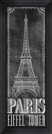Framed Chalkboard - Eiffel Tower 2 Print