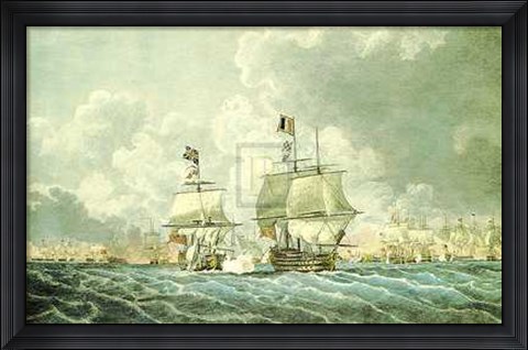 Framed Robert Cleveley - Glorious 1St June 1794 [Morning] 37x29 Print Print