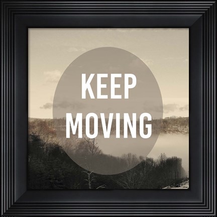 Framed Foggy Mountain Motivation II Print
