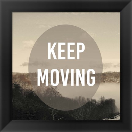 Framed Foggy Mountain Motivation II Print