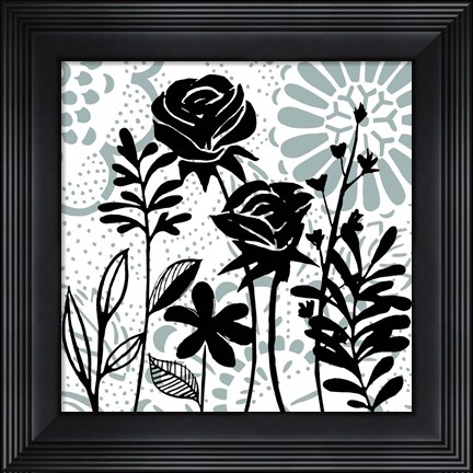Framed Floral Mist I Print