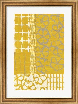 Framed Golden Blockprint II Print