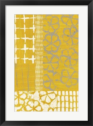 Framed Golden Blockprint II Print